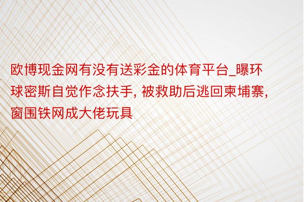 欧博现金网有没有送彩金的体育平台_曝环球密斯自觉作念扶手, 被救助后逃回柬埔寨, 窗围铁网成大佬玩具