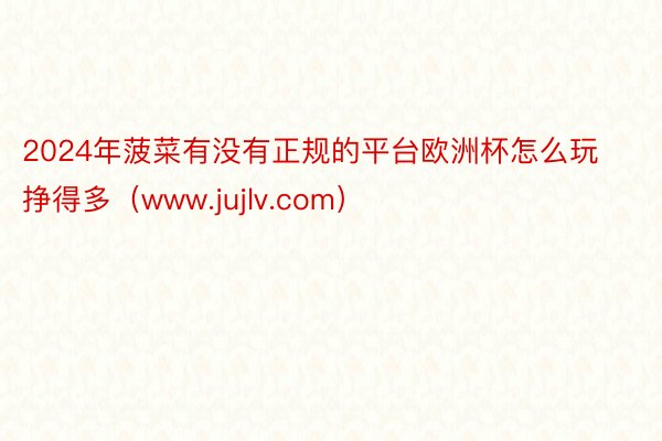 2024年菠菜有没有正规的平台欧洲杯怎么玩挣得多（www.jujlv.com）
